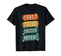 Eat Sleep Soccer Repeat Athlete T-Shirt - Novelty Apparel for Adults