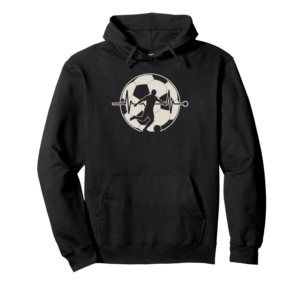 Heartbeat Football Soccer Player Hoodie - Novelty Apparel Unisex