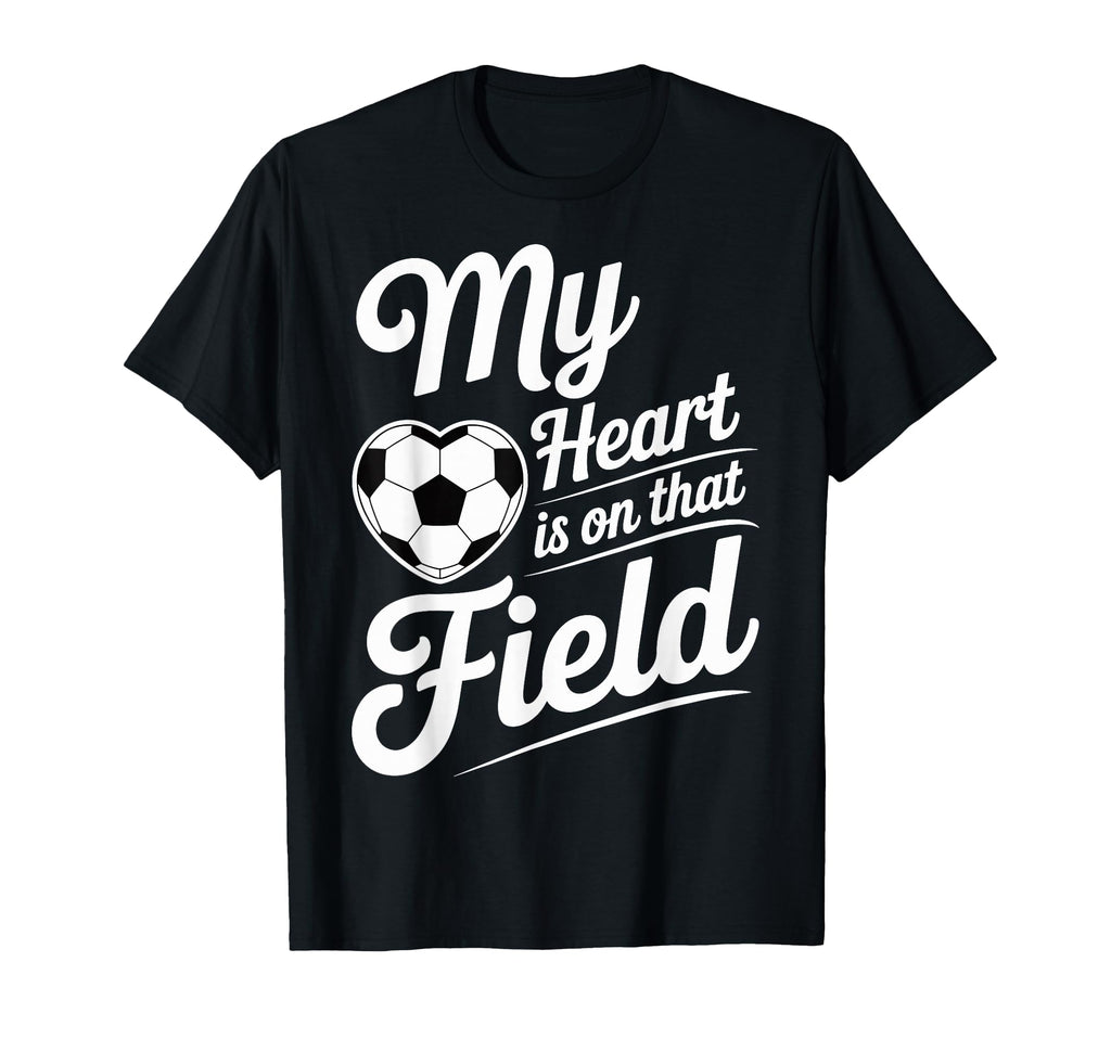 My Heart Is That Field Soccer Player Fan T-Shirt - Minimalist Print Unisex