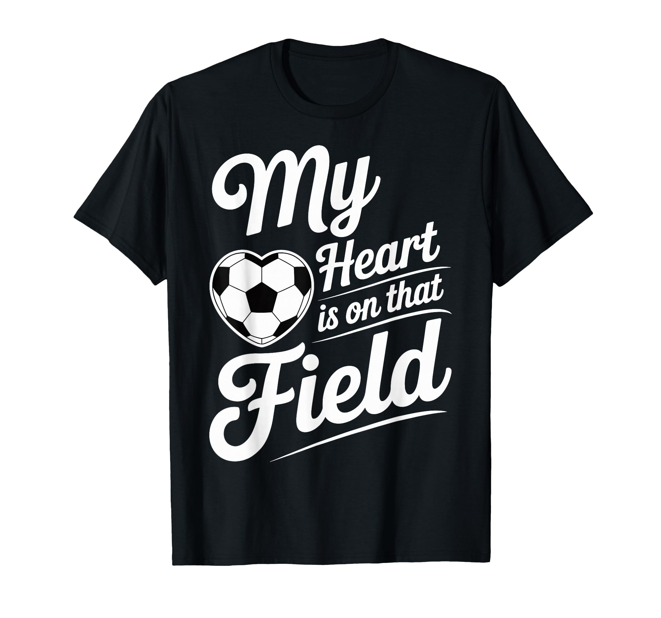 My Heart Is That Field Soccer Player Fan T-Shirt - Minimalist Print Unisex