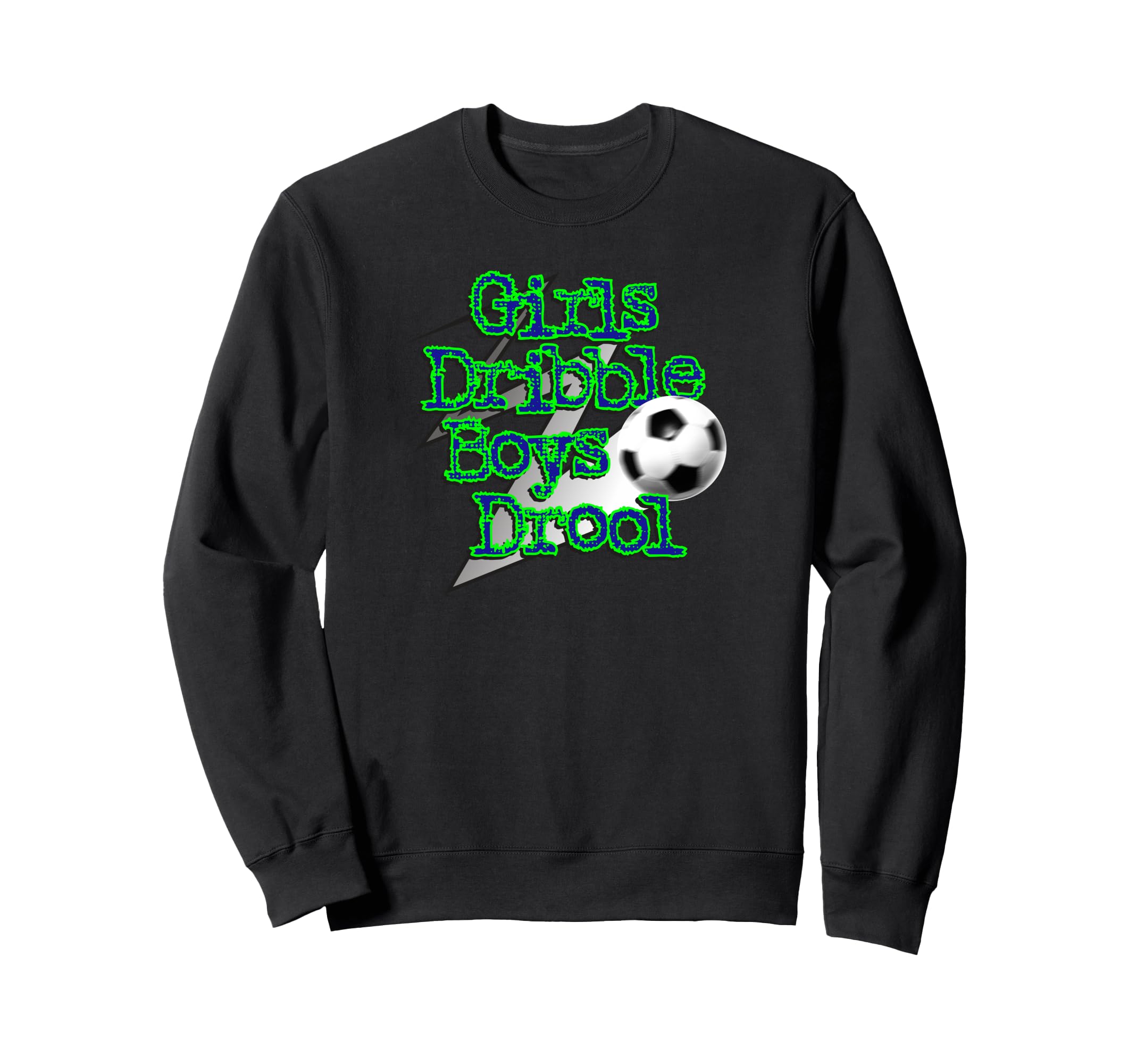 Dribble Drool Funny Soccer Sweatshirt - Trendy Graphic for Adults