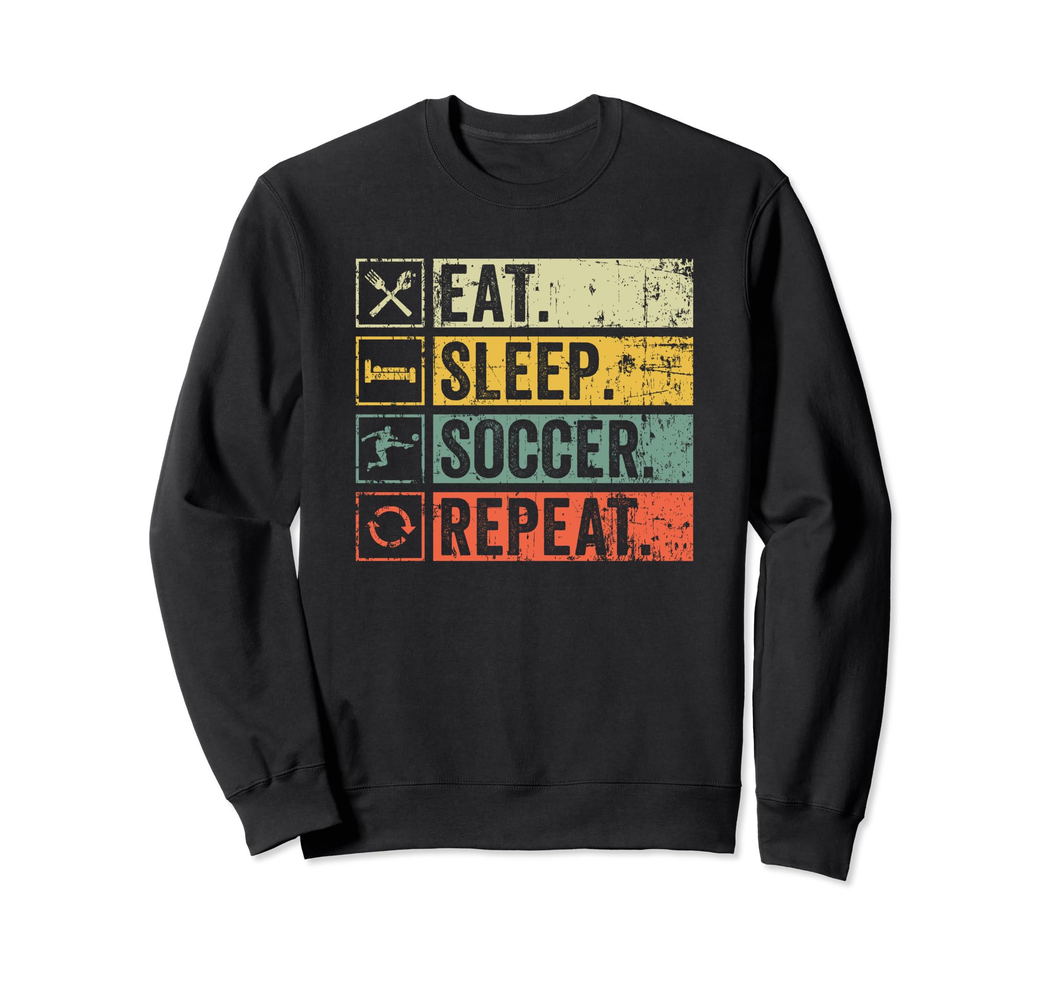 Eat Sleep Soccer Repeat Funny Sweatshirt - Streetwear Style for Adults