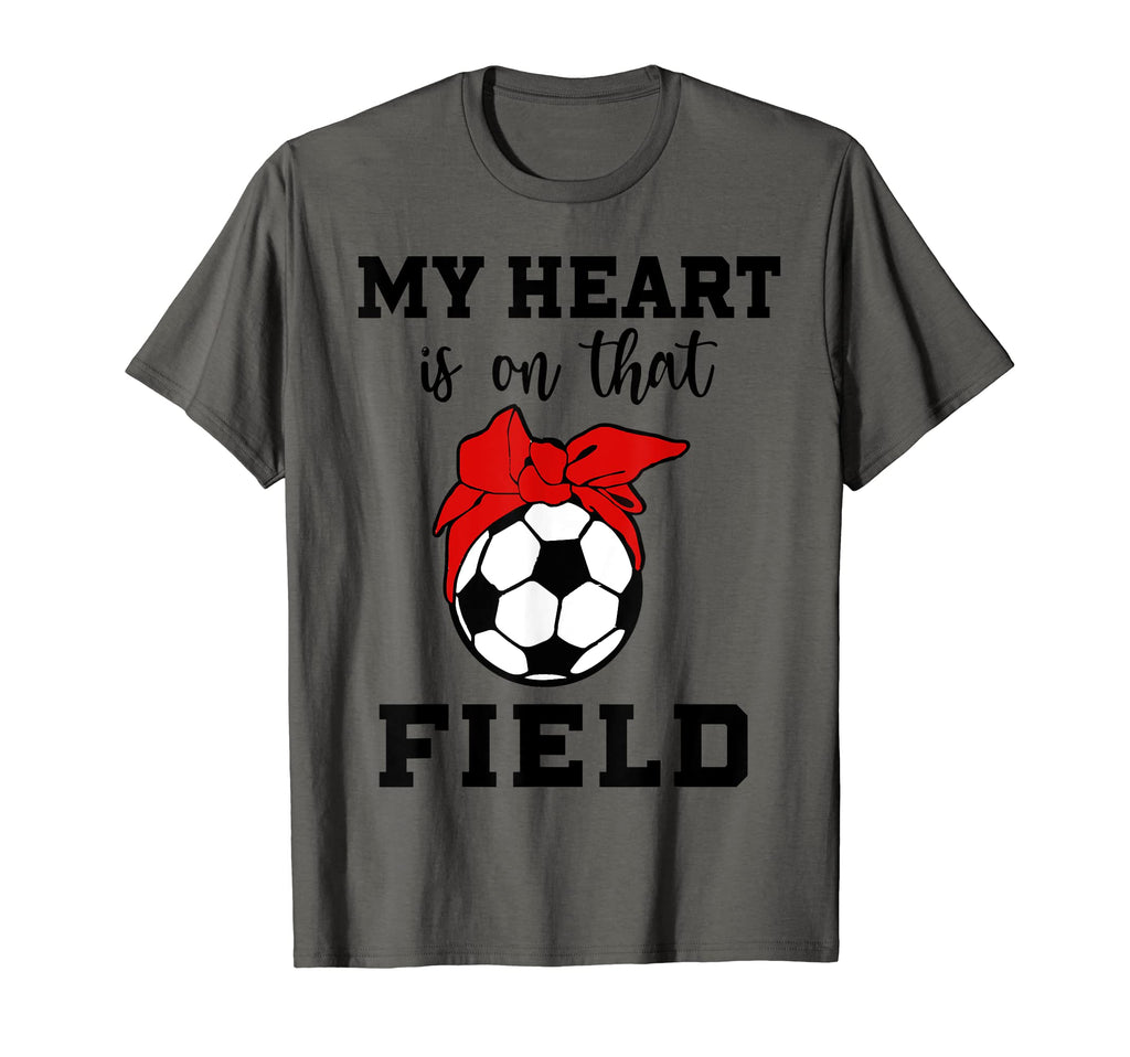 Leopard My Heart Is That Field Soccer T-Shirt - Novelty Apparel Unisex