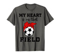 Leopard My Heart Is That Field Soccer T-Shirt - Novelty Apparel Unisex