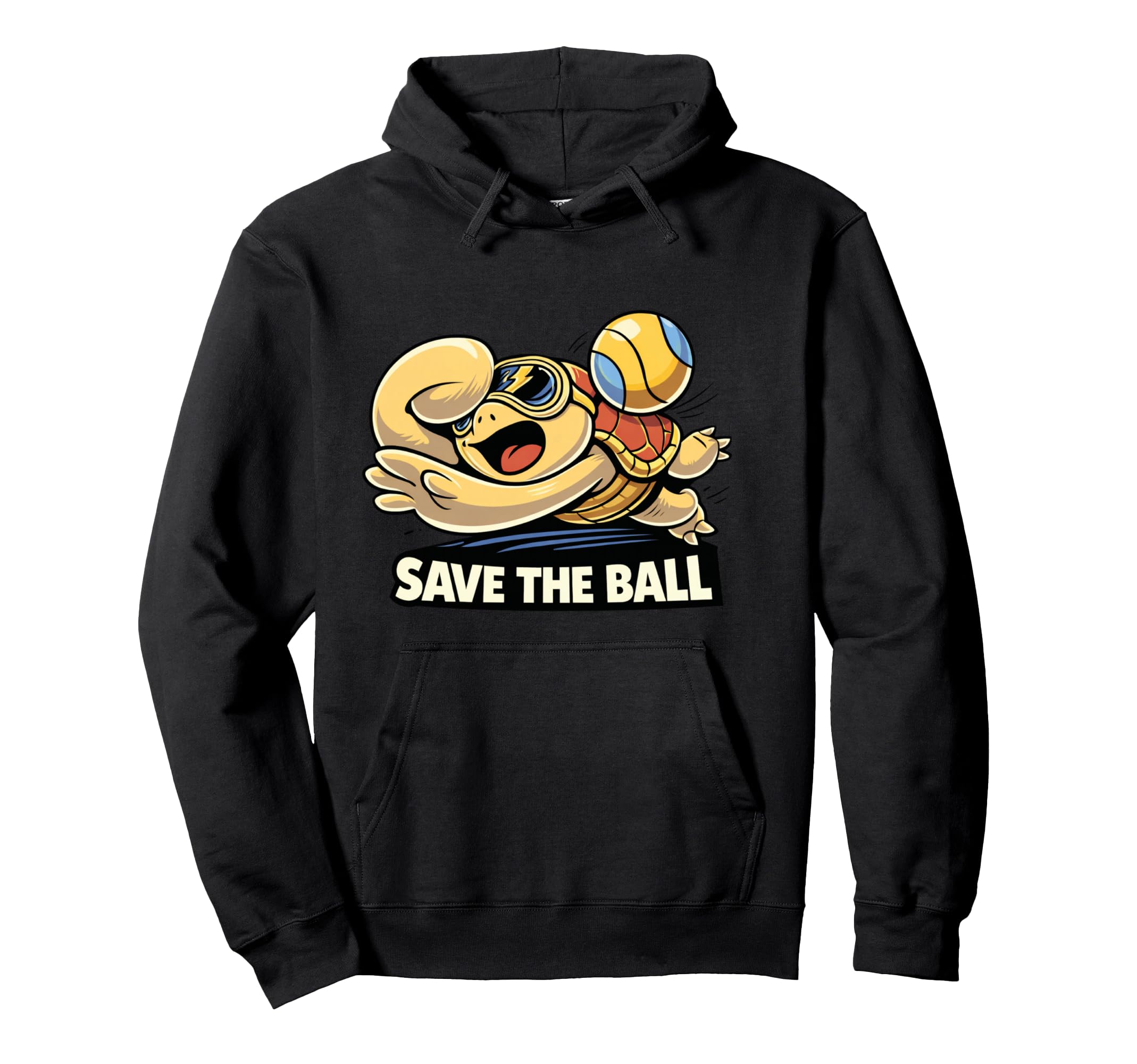 Funny Goalkeeper Turtle Save Ball Hoodie - Fun Novelty Design for Adults
