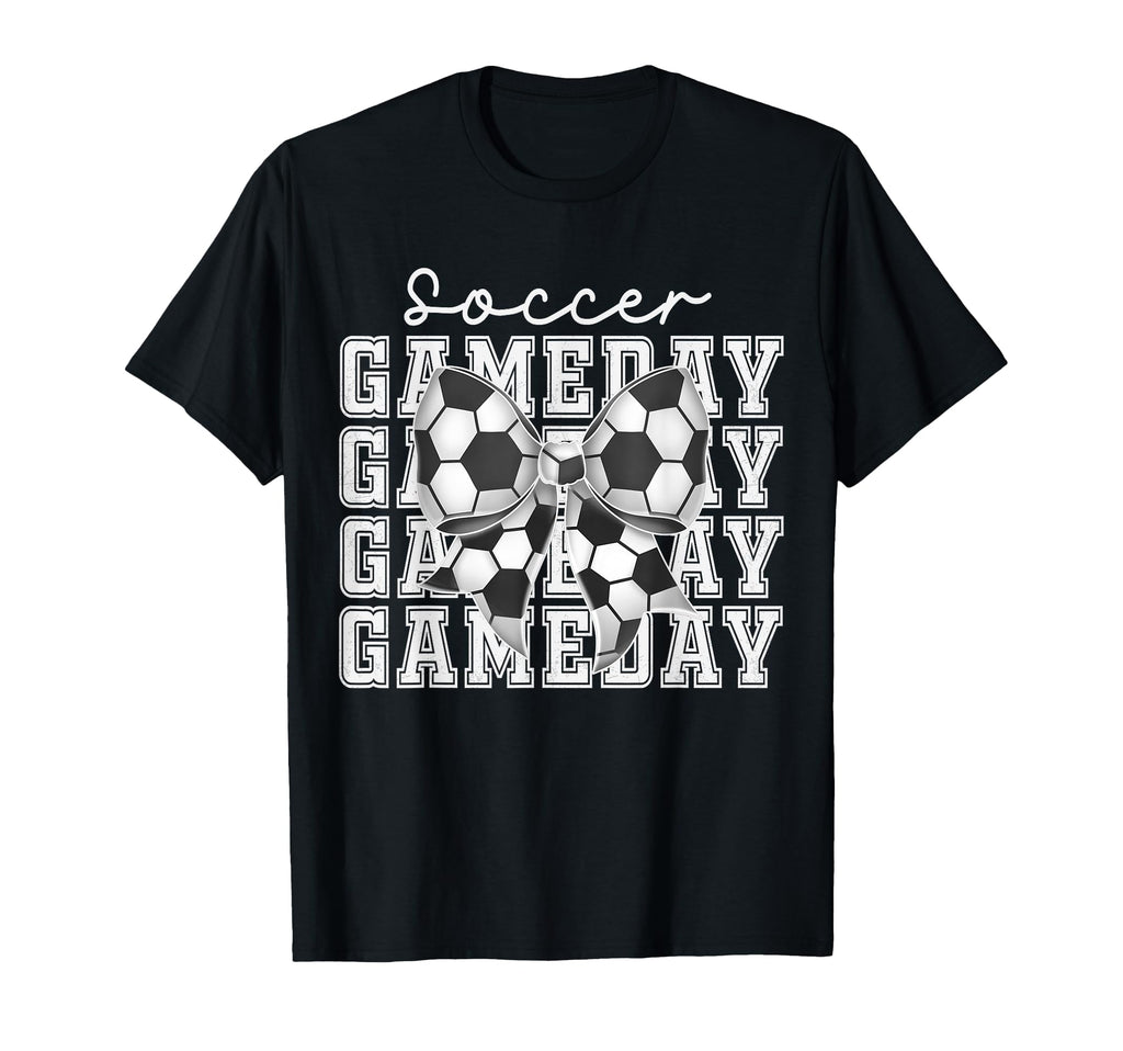 Soccer Game Day Coquette Bow Funny T-Shirt - Fun Novelty Design Unisex