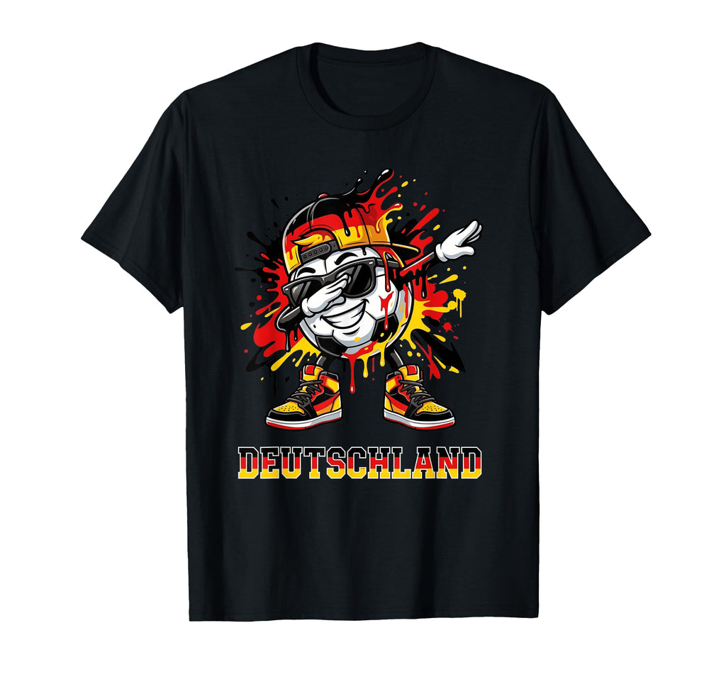 Deutschland Dabbing Soccer Ball Graffiti T-Shirt - Novelty Apparel Unisex