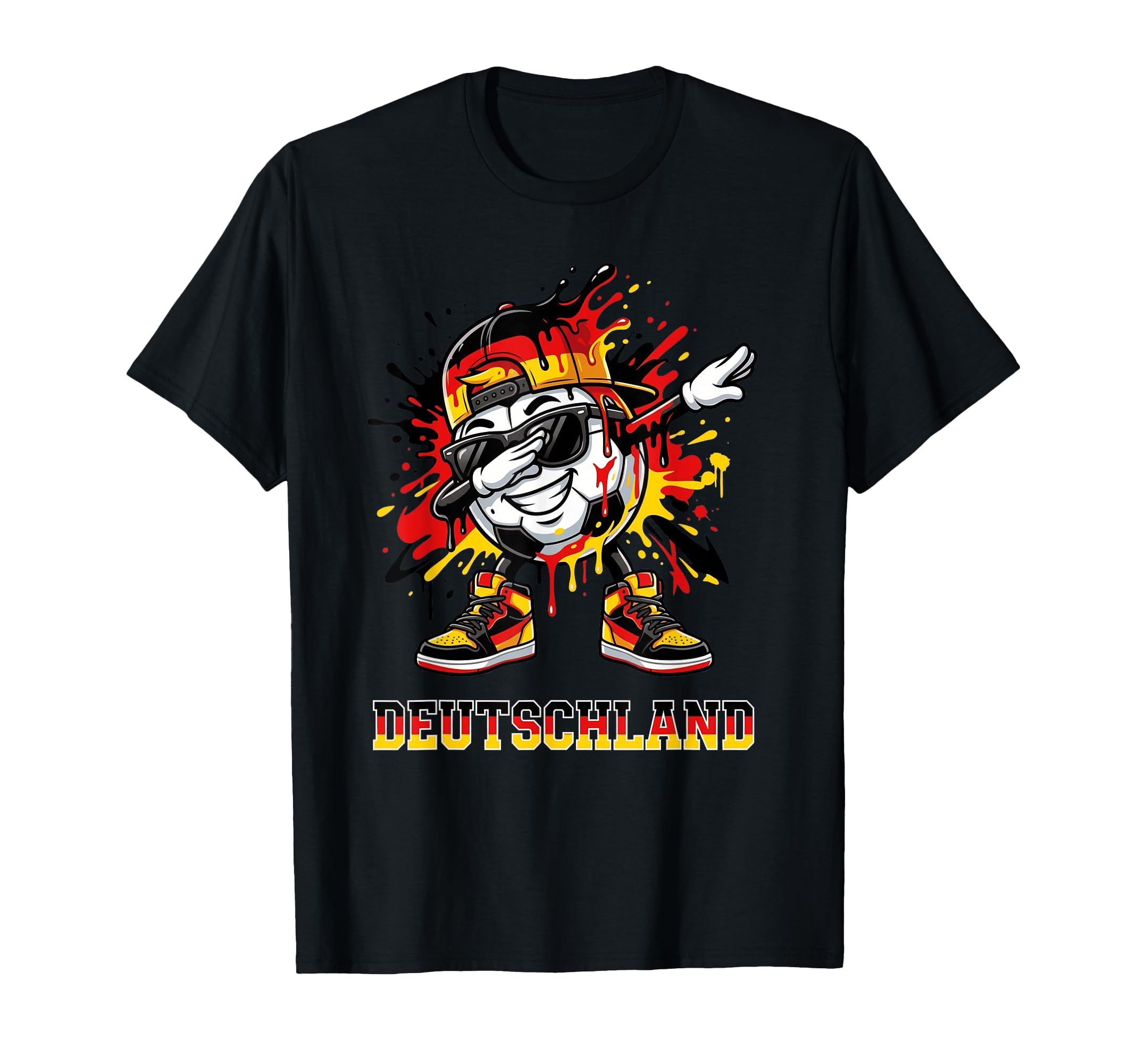 Deutschland Dabbing Soccer Ball Graffiti T-Shirt - Novelty Apparel Unisex