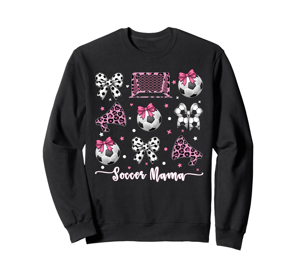 Coquette Bow Soccer Mom Mothers Sweatshirt - Fun Novelty Design for Adults