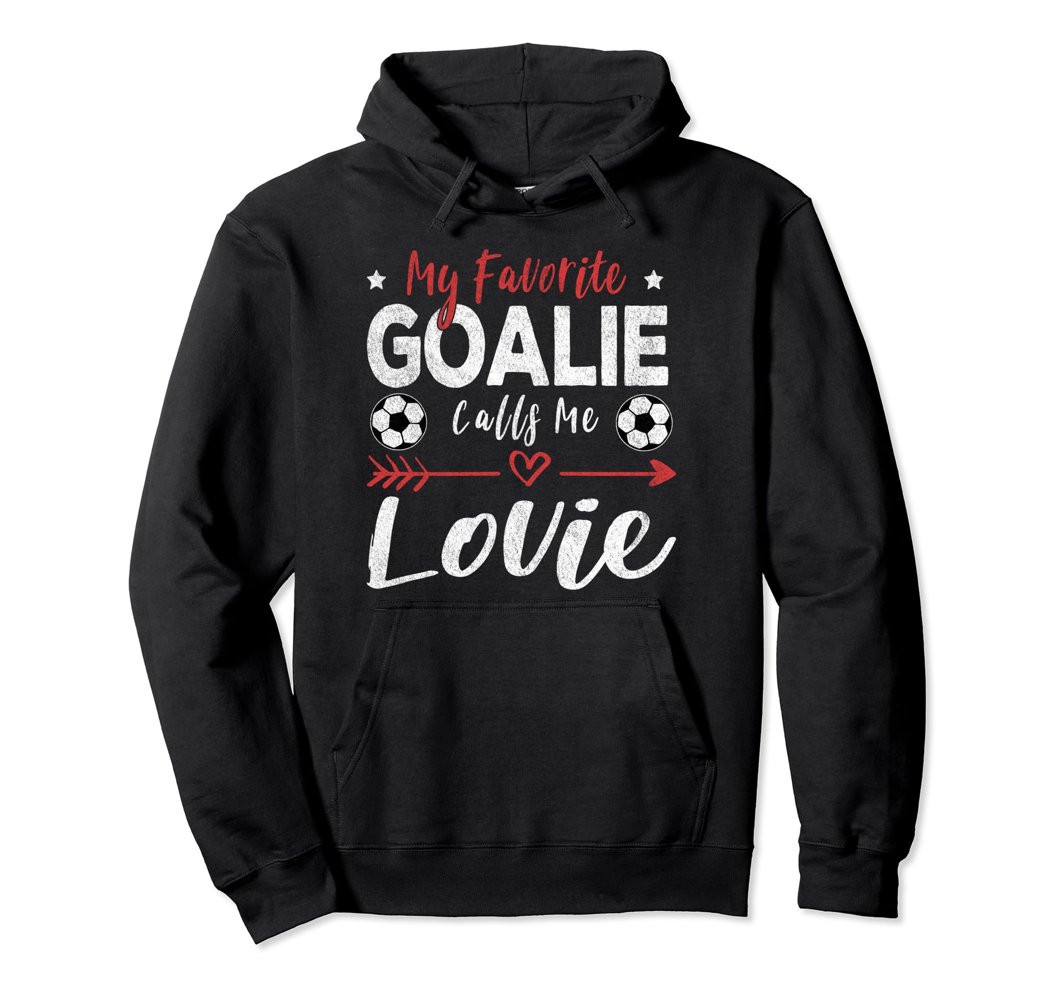 My Favorite Goalie Calls Me Lovie Hoodie - Minimalist Print for Adults