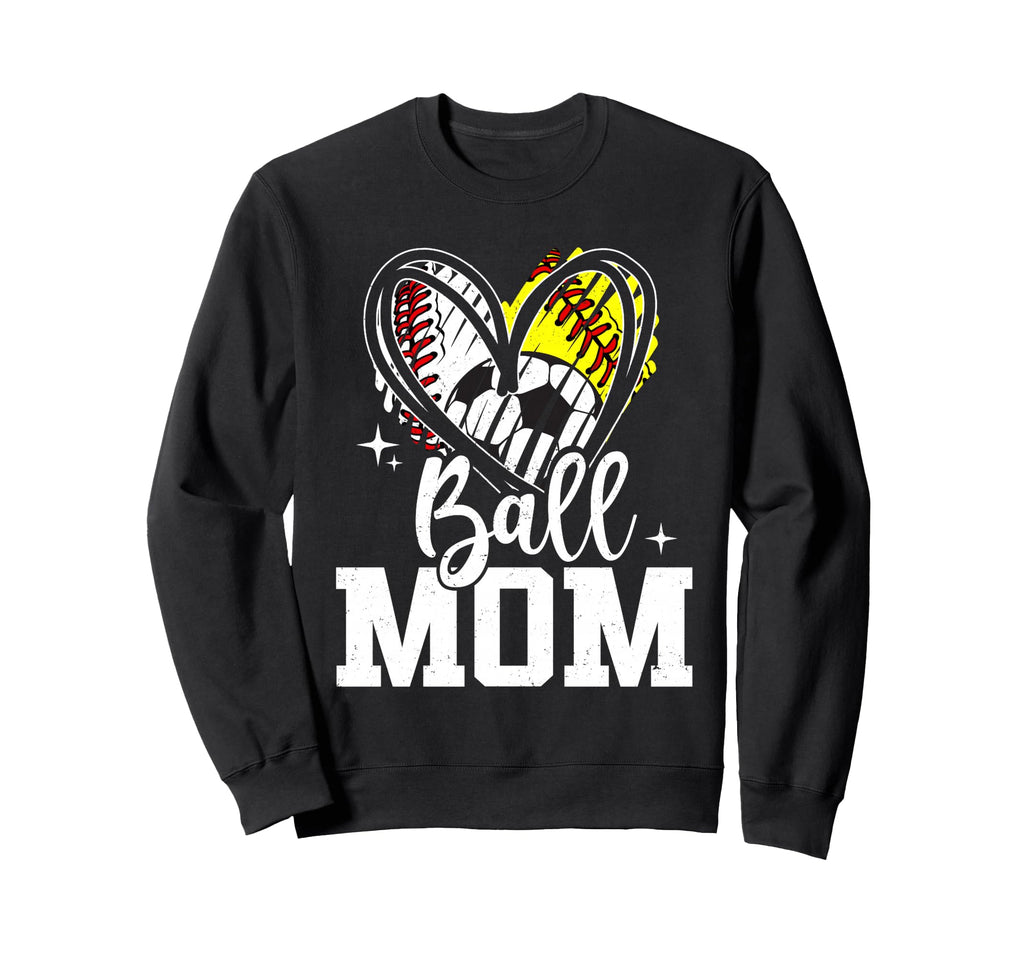 Ball Mom Baseball Softball Soccer Mom Sweatshirt - Unique Graphic Men Women