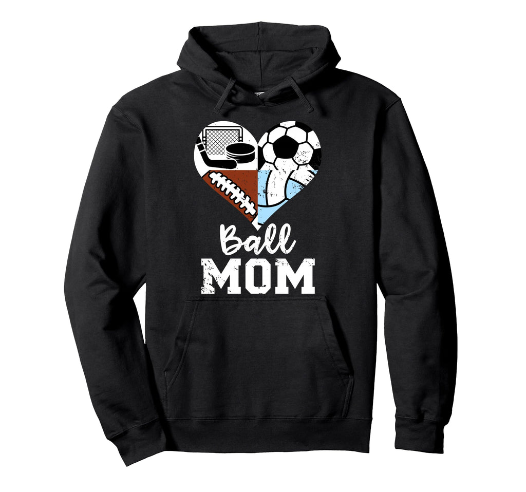 Ball Mom Funny Soccer Football Hoodie - Aesthetic Graphic Unisex