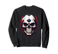 Football Skull Dark Soccer Vibes Sweatshirt - Graphic Print for Adults