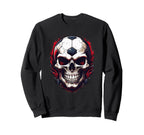 Football Skull Dark Soccer Vibes Sweatshirt - Graphic Print for Adults