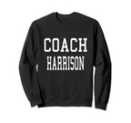Coach Harrison Custom Football Sweatshirt - Trendy Graphic for Adults