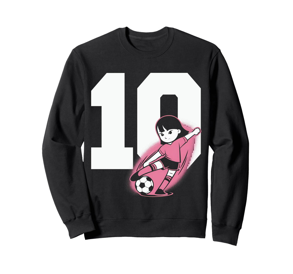 10 Soccer Birthday Gift Soccer Fan Sweatshirt - Unique Graphic Men Women