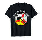 Grandpa Ballers Funny Baseball T-Shirt - Novelty Apparel for Adults