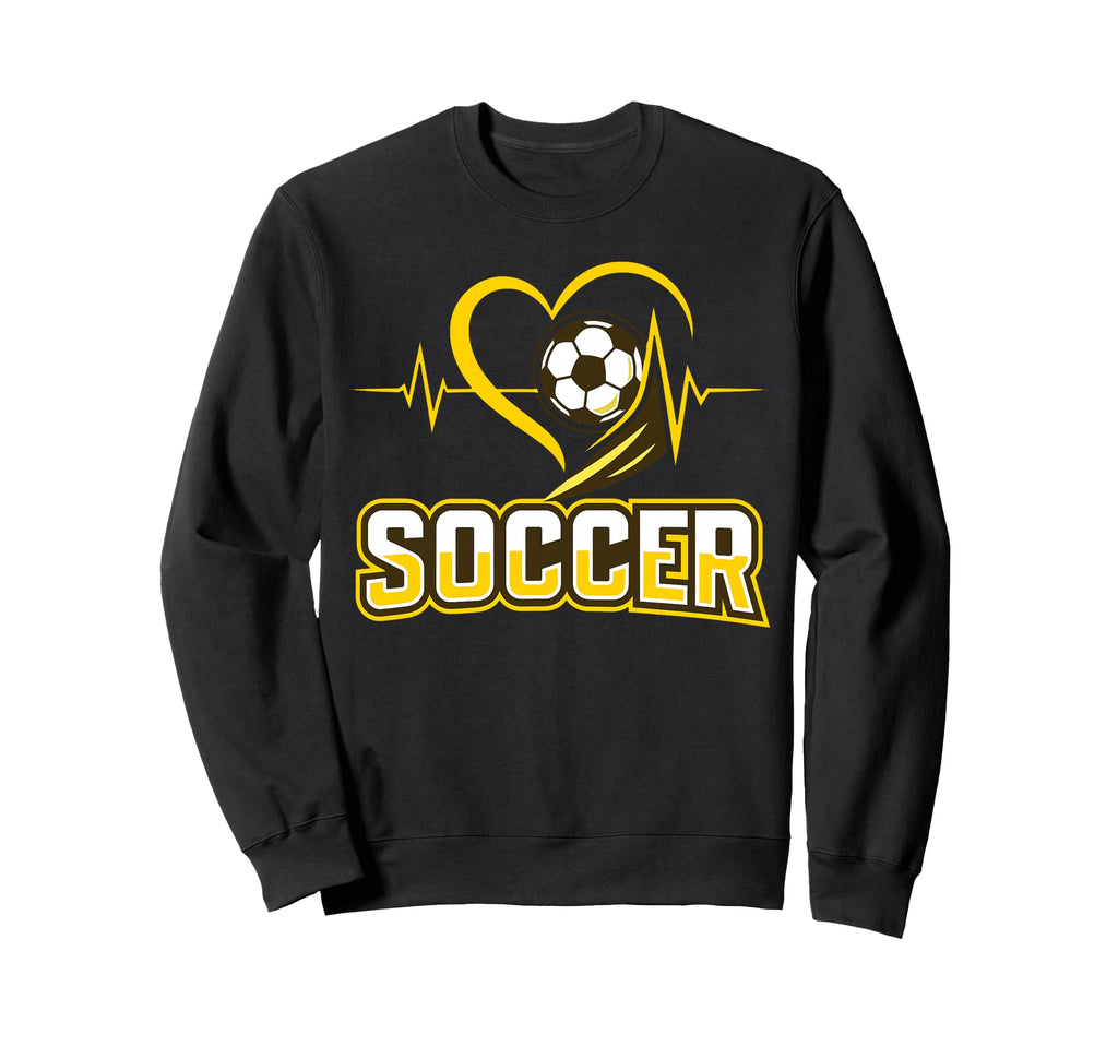 Soccer Heartbeat Heart Ball Sports Sweatshirt - Custom Art Print Men Women