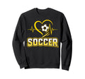 Soccer Heartbeat Heart Ball Sports Sweatshirt - Custom Art Print Men Women