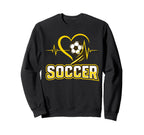 Soccer Heartbeat Heart Ball Sports Sweatshirt - Custom Art Print Men Women
