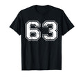 Number 63 Distressed Sixty Three Sport T-Shirt - Graphic Print Men Women