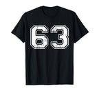Number 63 Distressed Sixty Three Sport T-Shirt - Graphic Print Men Women