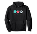 Funny Peace Love Soccer Field Play Hoodie - Streetwear Style for Adults