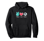Funny Peace Love Soccer Field Play Hoodie - Streetwear Style for Adults