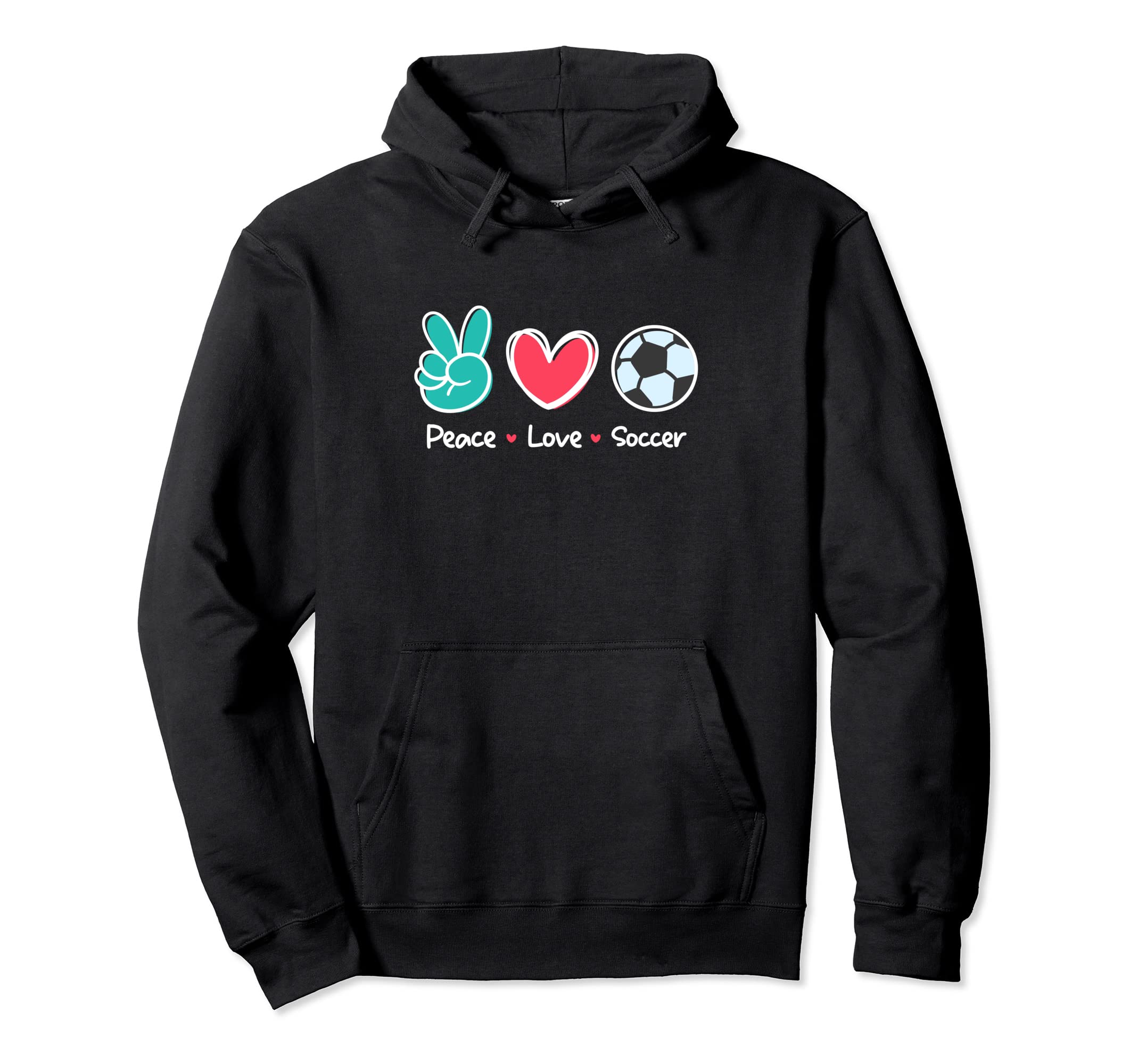 Funny Peace Love Soccer Field Play Hoodie - Streetwear Style for Adults