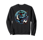 T Rex Dinosaur Soccer Player Sweatshirt - Aesthetic Graphic Men Women
