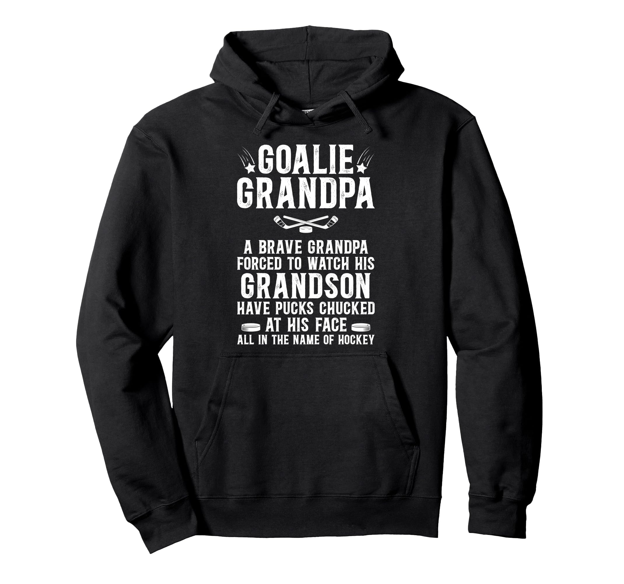 Hockey Goalie Grandpa Hockey Keeper Hoodie - Novelty Apparel Unisex