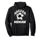 Soccer Memaw Soccer Ball Distressed Hoodie - Unique Graphic for Adults