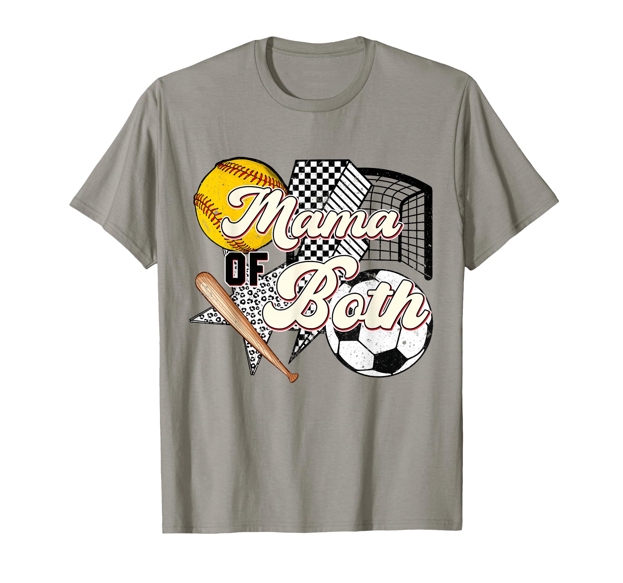 Mama Both Softball Soccer Mom T-Shirt - Fun Novelty Design Men Women