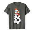 Soccer Balls Snowman Winter Sports Team T-Shirt - Unique Graphic Men Women