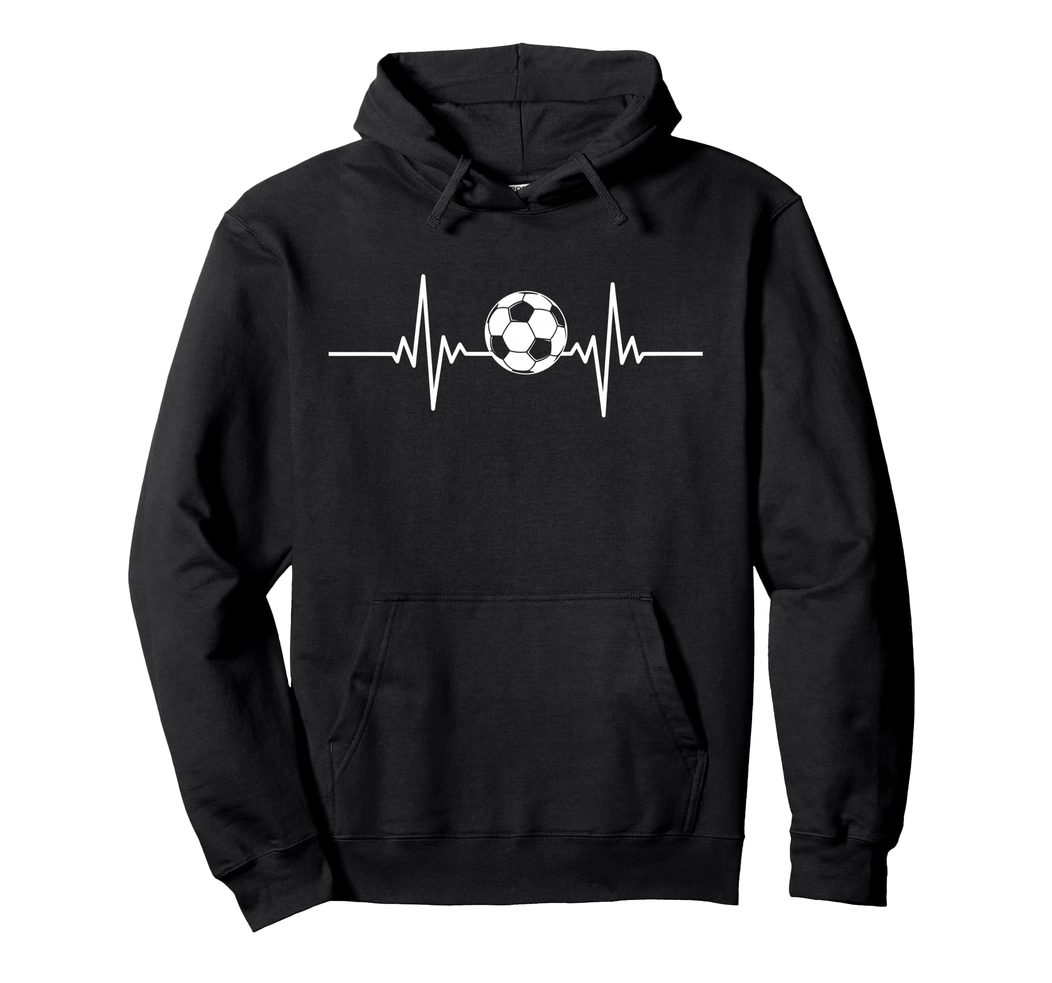 Soccer Heartbeat Soccer Ball Heartbeat Hoodie - Casual Everyday Wear Unisex