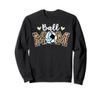 Ball Mom Leopard Funny Soccer Sweatshirt - Streetwear Style for Adults