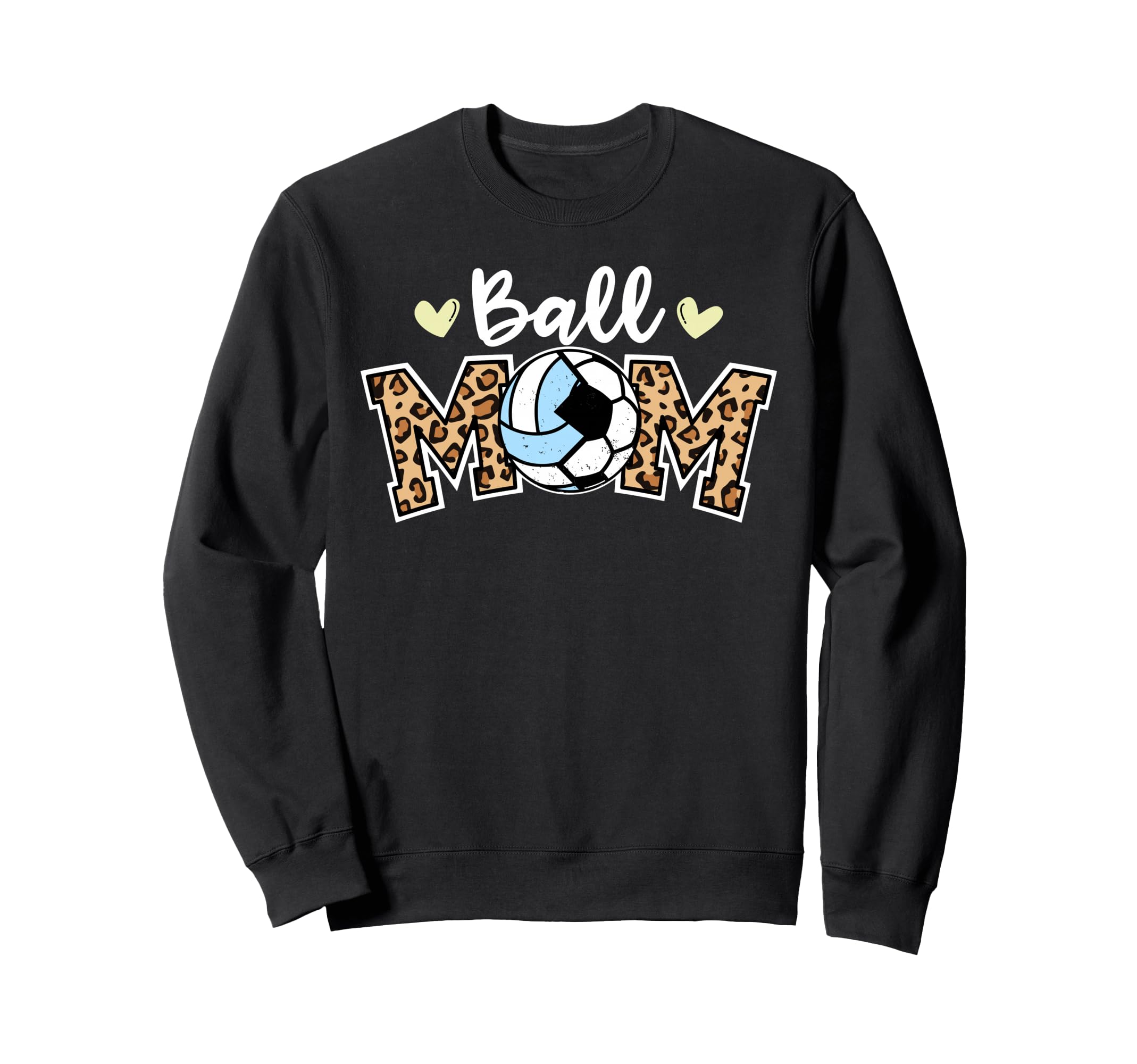 Ball Mom Leopard Funny Soccer Sweatshirt - Streetwear Style for Adults