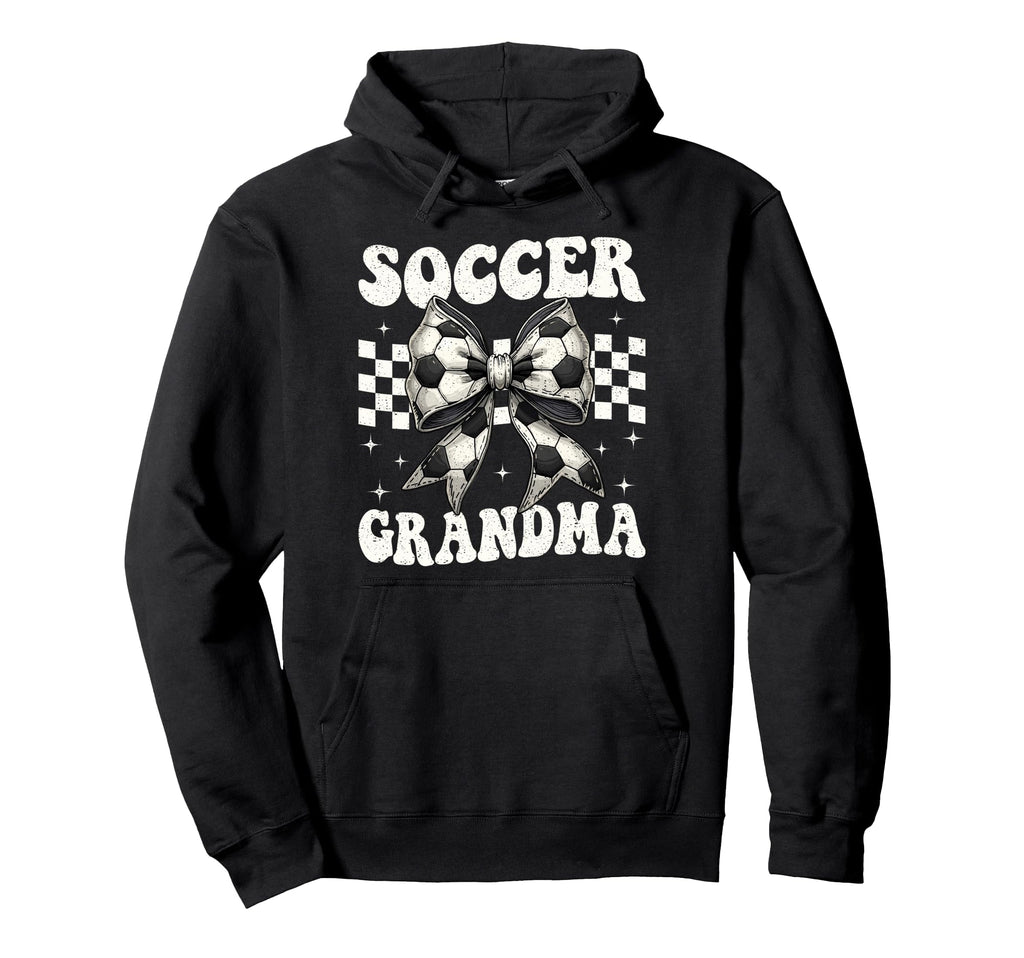 Soccer Grandma Funny Coquette Bow Soccer Hoodie - Graphic Print Unisex