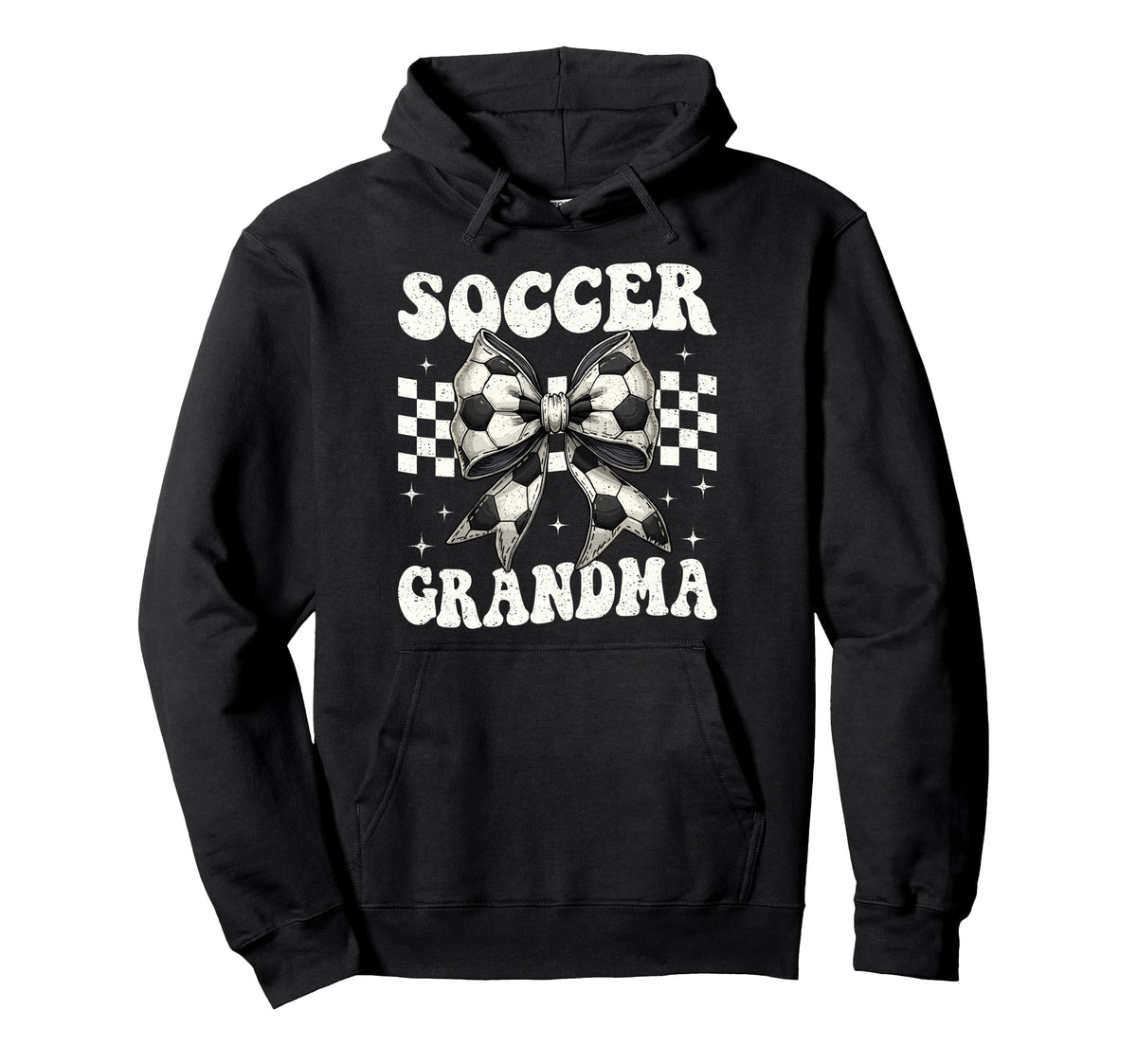 Soccer Grandma Funny Coquette Bow Soccer Hoodie - Graphic Print Unisex