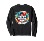 American Flag Soccer Soccer 2024 Sweatshirt - Novelty Apparel for Adults