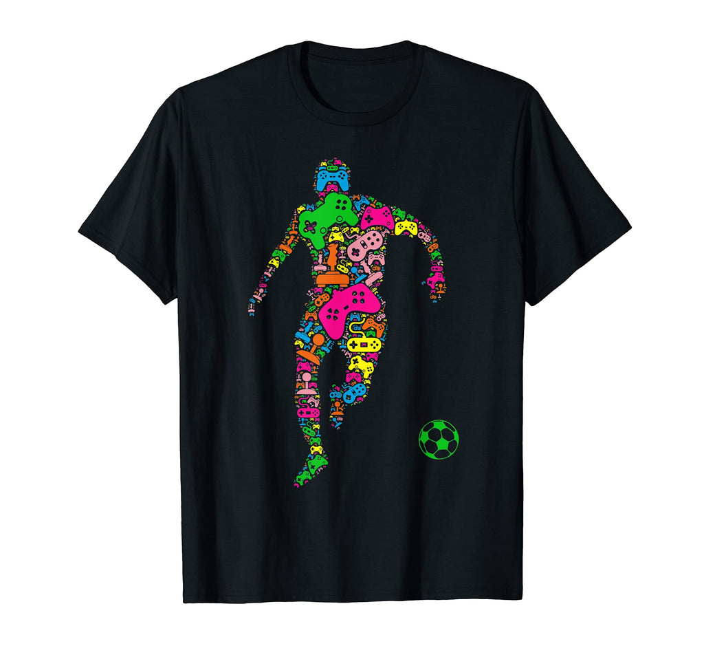 Funny Soccer Controller Gamers Video T-Shirt - Aesthetic Graphic Men Women