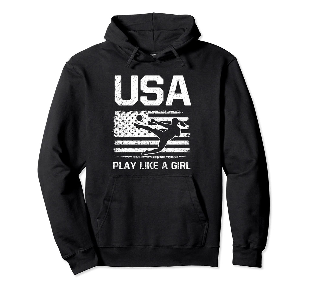 American Flag Patriotic Usa Soccer Hoodie - Custom Art Print for Adults