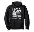 American Flag Patriotic Usa Soccer Hoodie - Custom Art Print for Adults