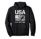 American Flag Patriotic Usa Soccer Hoodie - Custom Art Print for Adults