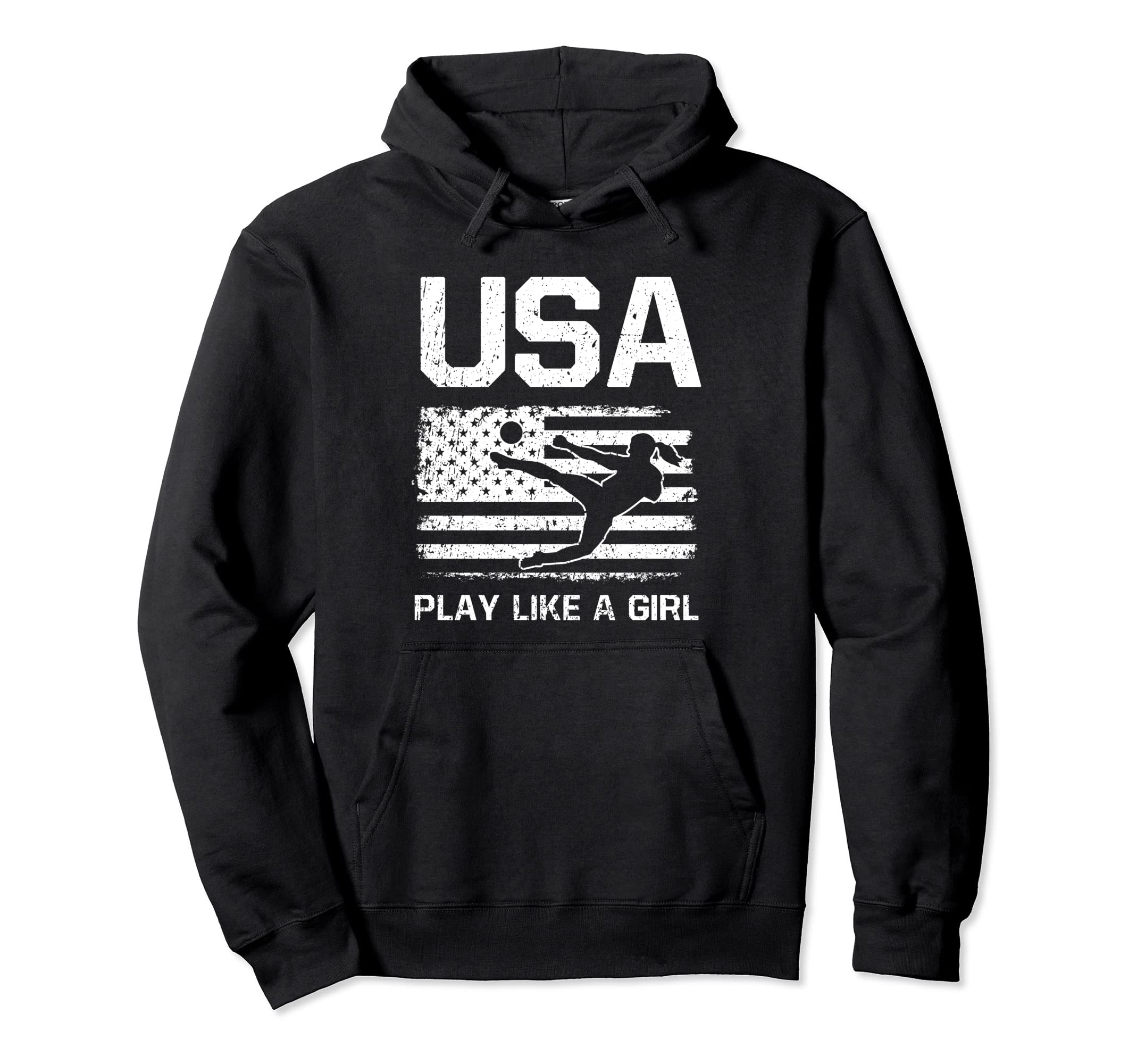 American Flag Patriotic Usa Soccer Hoodie - Custom Art Print for Adults
