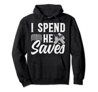 He Saves Hockey Goalkeeper Dad Hoodie - Fun Novelty Design for Adults