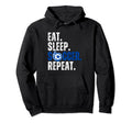 Soccer Lover Themed Tees Eat Hoodie - Casual Everyday Wear for Adults
