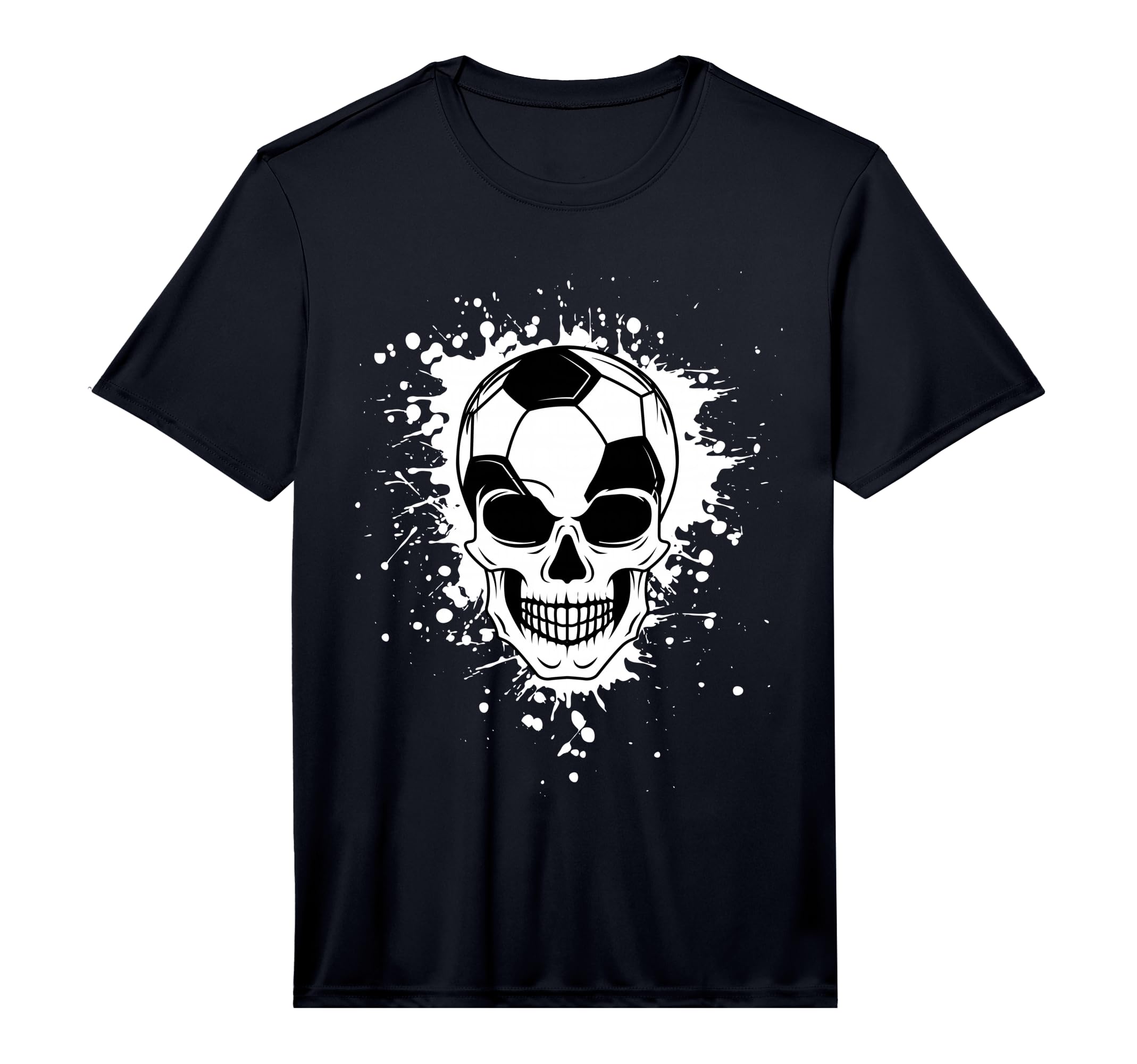 Halloween Soccer Ball Skull Sport All T-Shirt - Unique Graphic Men Women