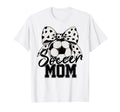 Soccer Mom Polka Dot Bow Sports Mama T-Shirt - Custom Art Print for Adults