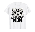 Soccer Mom Polka Dot Bow Sports Mama T-Shirt - Custom Art Print for Adults